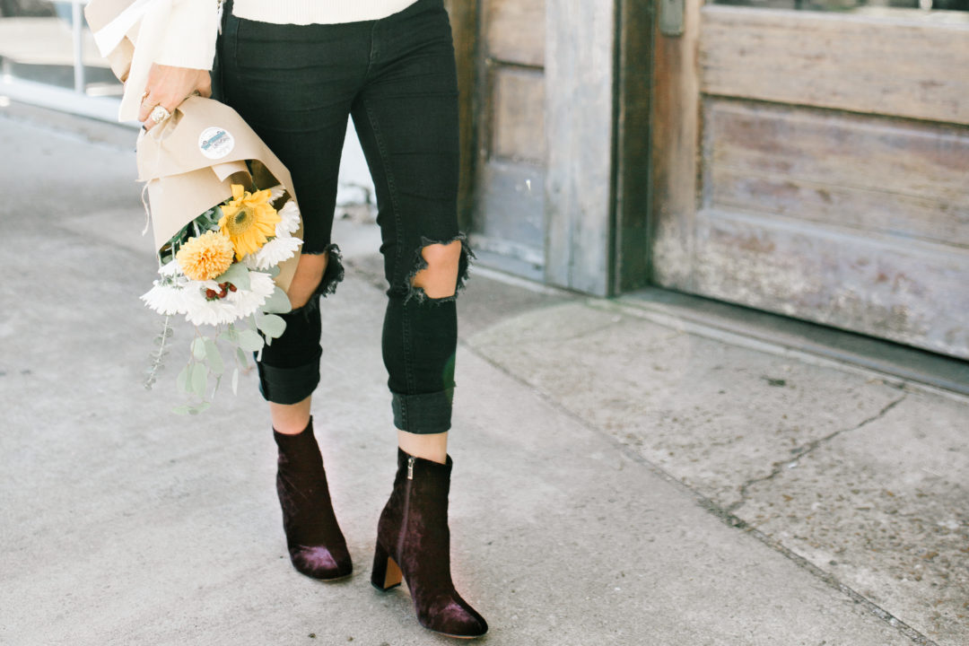 fall trends velvet booties