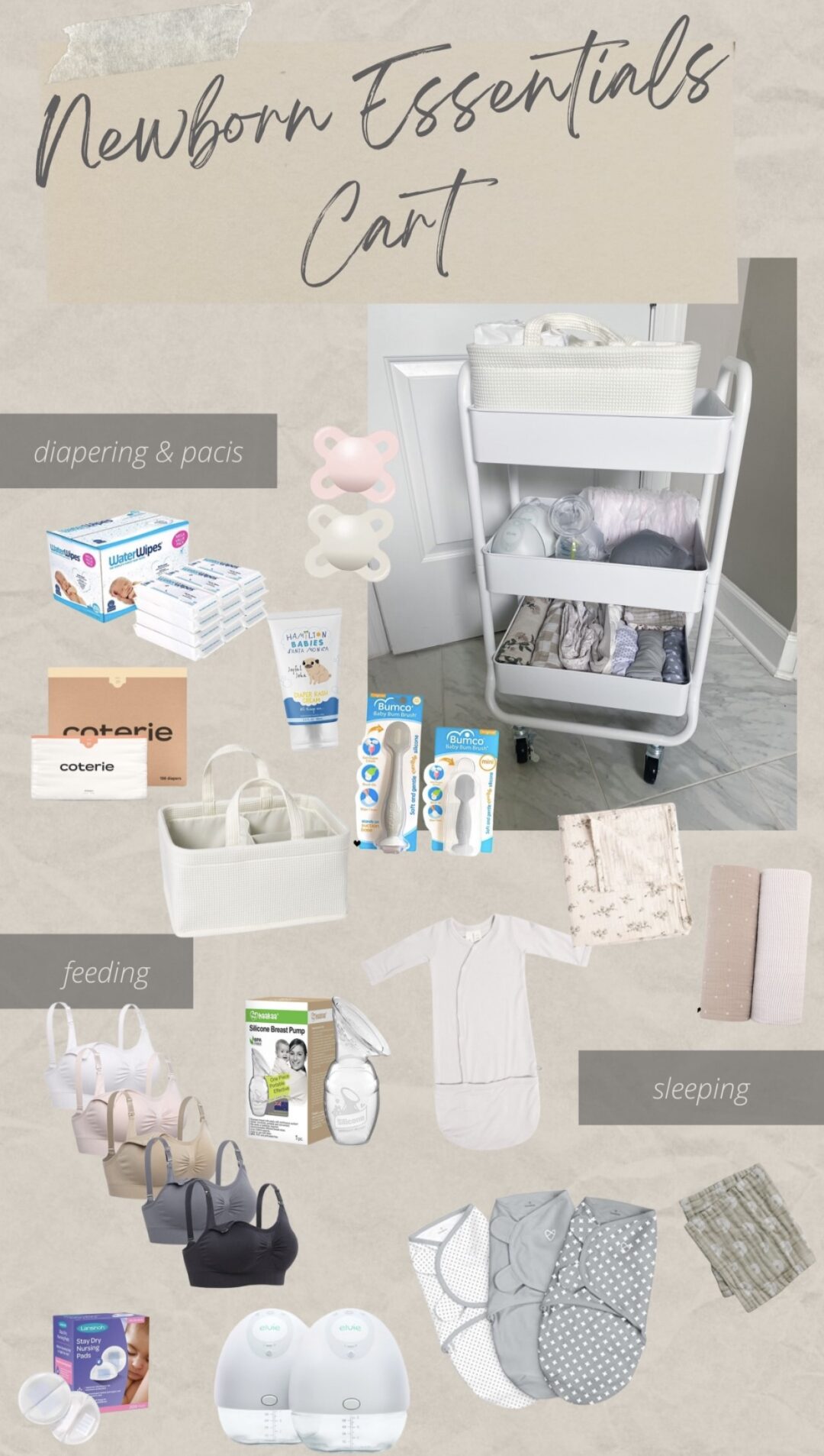 newborn essentials cart